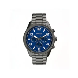 FOSSIL MEN’S QUARTZ GUNMETAL STAINLESS STEEL BLUE DIAL WATCH