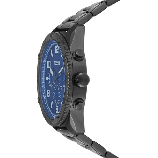 FOSSIL MEN’S QUARTZ GUNMETAL STAINLESS STEEL BLUE DIAL WATCH